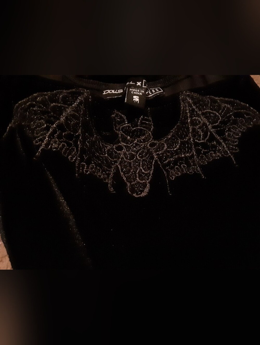 Black All Bats Are Off Velvet Dress - Picture 3 of 6
